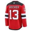 New Jersey Devils tröja Fanatics Premium Nico Hischier 2024-25 Röd Hemma - NHL Tröjor Herr